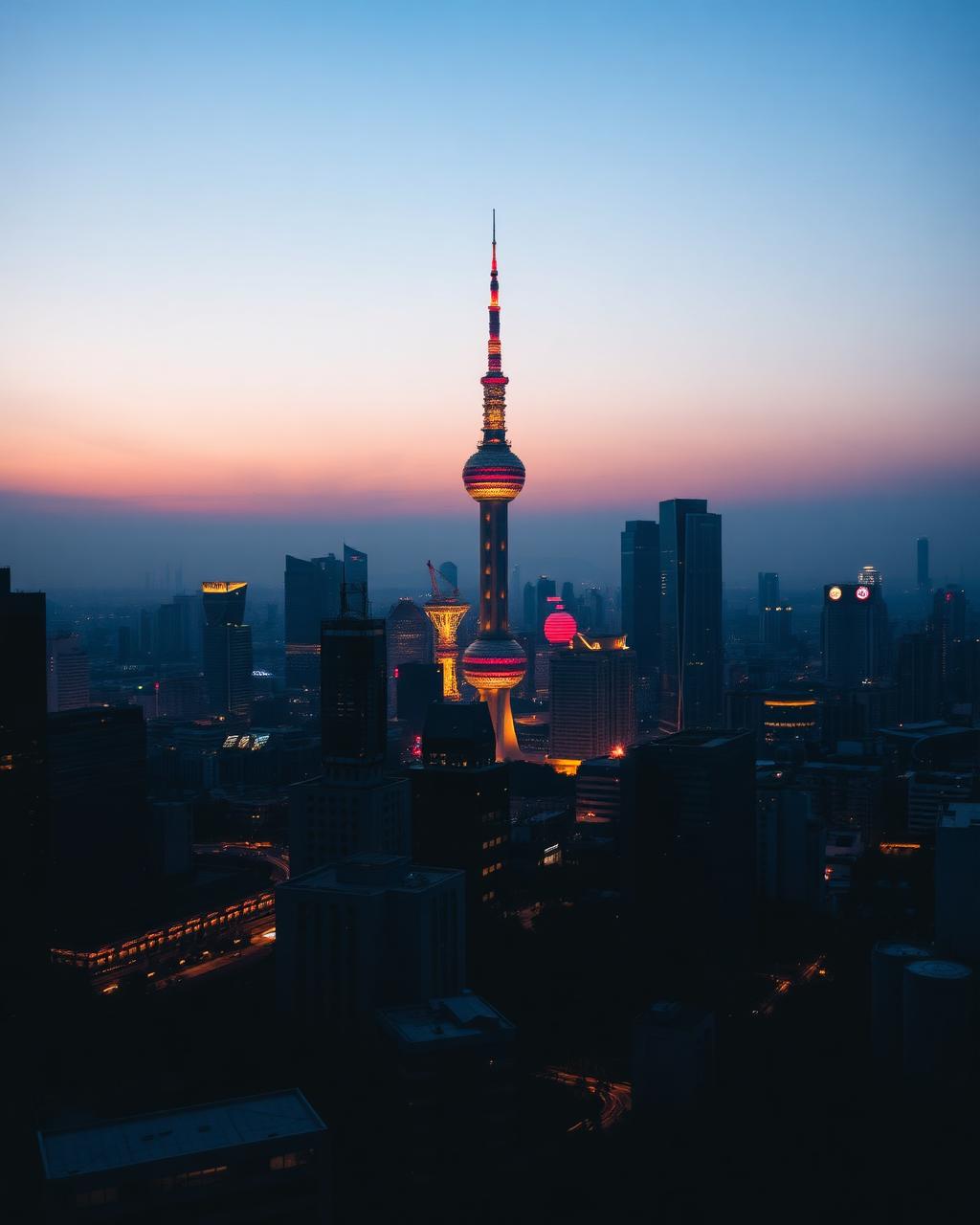 Beijing skyline at dusk